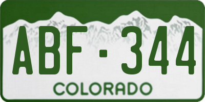 CO license plate ABF344