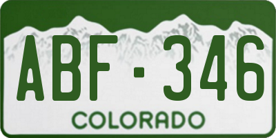 CO license plate ABF346