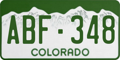 CO license plate ABF348