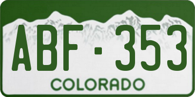 CO license plate ABF353