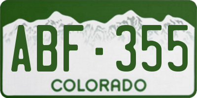CO license plate ABF355