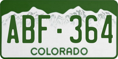 CO license plate ABF364