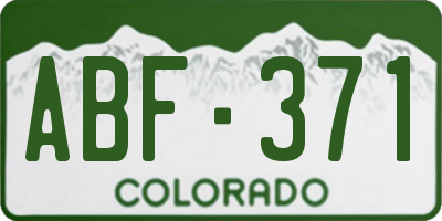 CO license plate ABF371