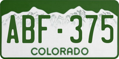 CO license plate ABF375