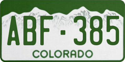 CO license plate ABF385