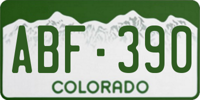 CO license plate ABF390