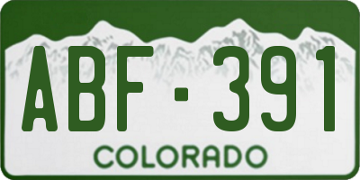 CO license plate ABF391