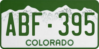 CO license plate ABF395