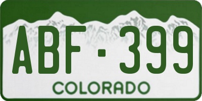 CO license plate ABF399