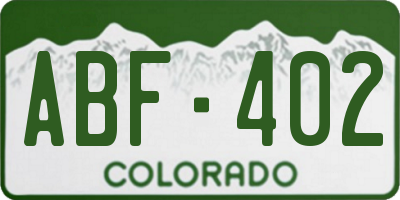 CO license plate ABF402