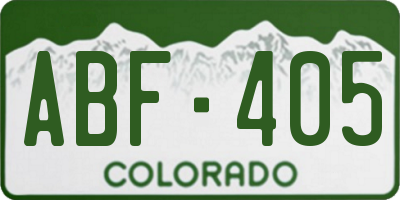 CO license plate ABF405