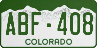 CO license plate ABF408