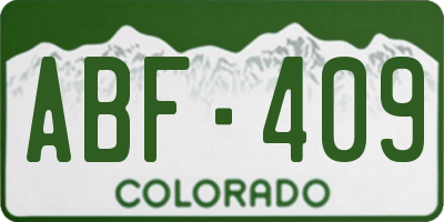 CO license plate ABF409