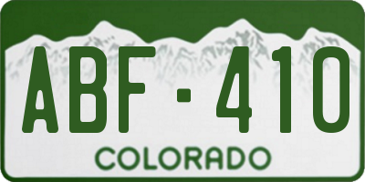 CO license plate ABF410