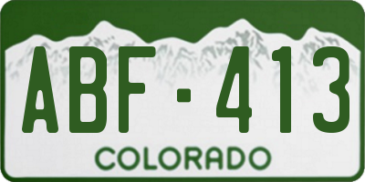 CO license plate ABF413