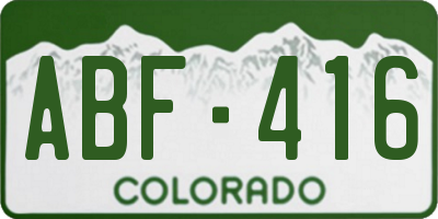 CO license plate ABF416
