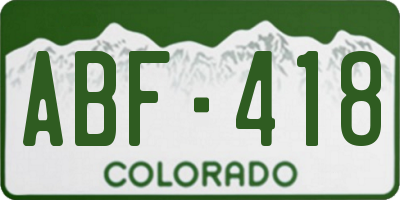 CO license plate ABF418