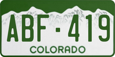 CO license plate ABF419
