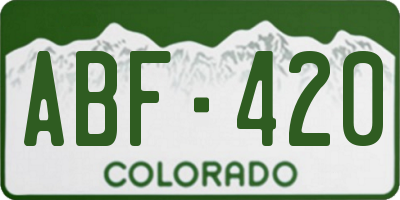 CO license plate ABF420