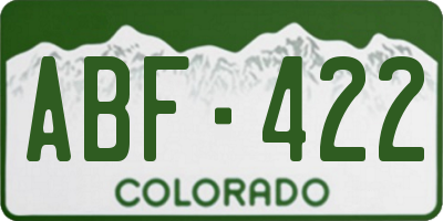 CO license plate ABF422