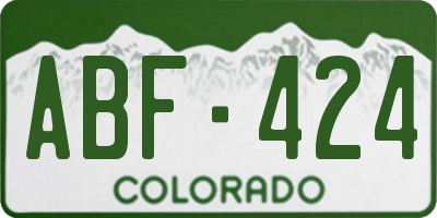 CO license plate ABF424