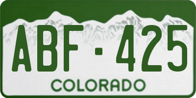 CO license plate ABF425