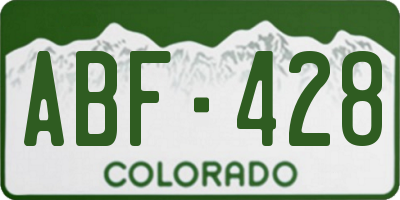 CO license plate ABF428