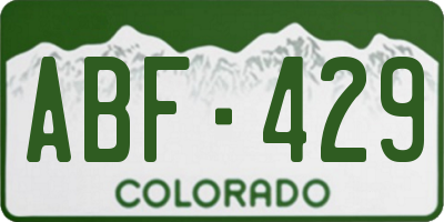 CO license plate ABF429