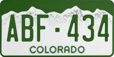 CO license plate ABF434