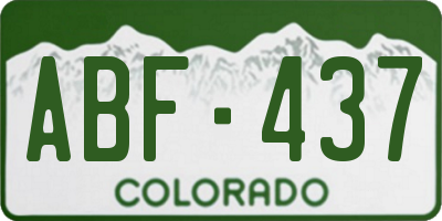 CO license plate ABF437