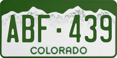 CO license plate ABF439