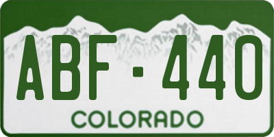 CO license plate ABF440