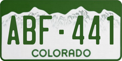 CO license plate ABF441