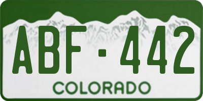 CO license plate ABF442