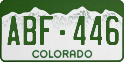 CO license plate ABF446