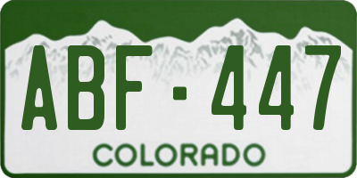 CO license plate ABF447