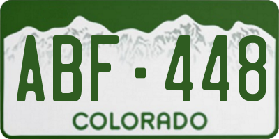 CO license plate ABF448