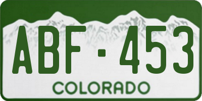 CO license plate ABF453