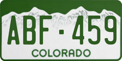 CO license plate ABF459