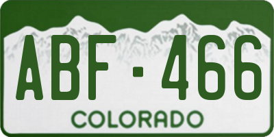 CO license plate ABF466