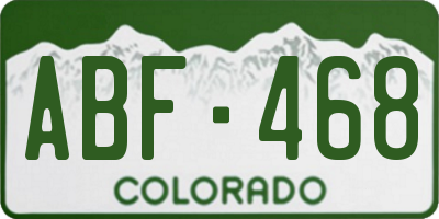 CO license plate ABF468