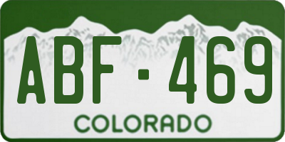 CO license plate ABF469