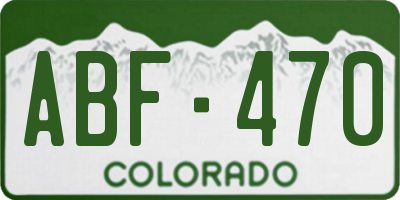 CO license plate ABF470