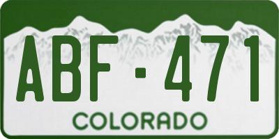 CO license plate ABF471