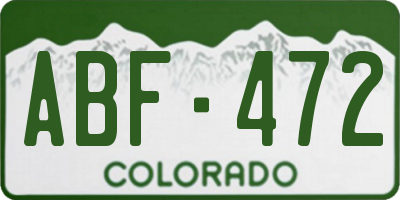 CO license plate ABF472