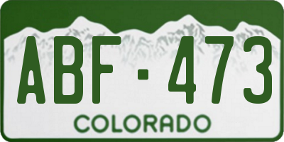 CO license plate ABF473