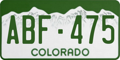 CO license plate ABF475