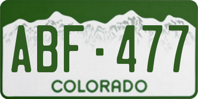 CO license plate ABF477