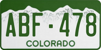 CO license plate ABF478