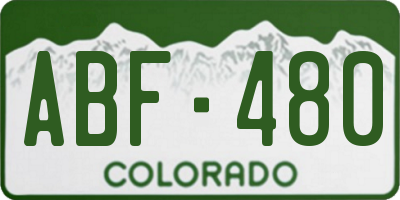 CO license plate ABF480
